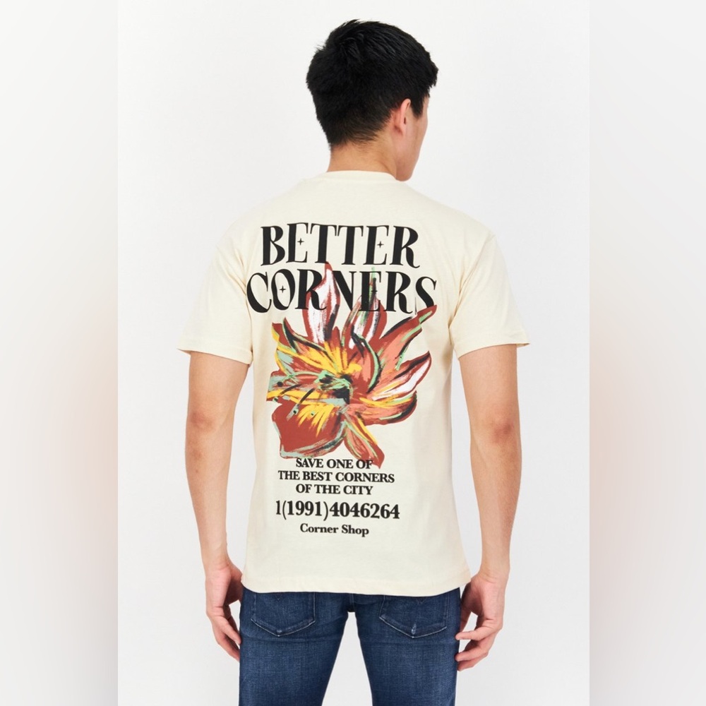 Pull & Bear cream graphic tee